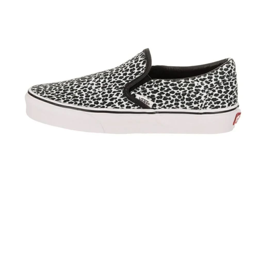 VANS classic slip on moccasins sneakers loafers Leopard flocked Skater W8 M6.5